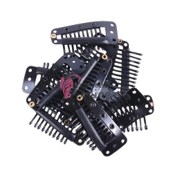 Clipsuri /Cleme Clip-On pentru extensii de 3,6 cm cu silicon, 10 buc Cod: 901 - Negre 